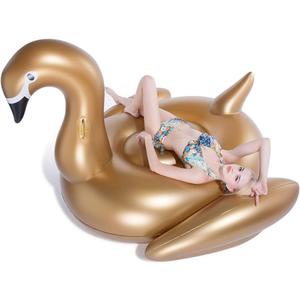 Jasonwell Giant Inflatable Golden Swan Pool Float with Fast Valves Summer Beach Swimming Pool Floatie Lounge Floating Raft Outdoor Party Decorations Toys for Adults (XXXL), 3X-Large
