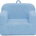 Delta Children Sherpa Cozee Chair - Foam Kids Chair for Ages 18 Months and Up, Powder Blue
