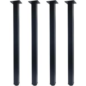 QLLY 30 inch Adjustable Metal Furniture Legs, Square Office Table Furniture Leg, Set of 4 (Black)