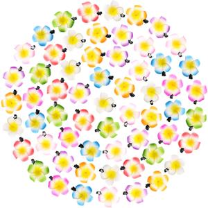 Geosar 100 Pcs Plumeria Hair Clip Hawaiian Foam Flower Hair Clips for Women Luau Beach Hawaii Tropical Bridal Wedding Party Decorations Accessories Vacation Supplies (2 Inch)