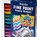 Crayola Doodle Markers, Fine Point, Assorted Barrel Colors/Multicolor Ink, Pack Of 12 Markers