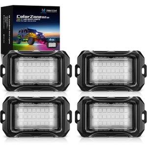 MICTUNING Q2 MAX RGB+IC Rock Lights - 4 Pods Light (Not inlcude Controller)