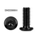 50 PCS M4 x 20mm Flat Head Socket Cap Screws Bolts, Flat Round Head Furniture Allen Bolts, Stainless Steel 304, Black Coating, Screwdriver Bit Included