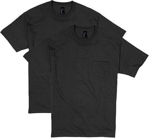 Hanes Mens Beefy-t Pocket T-shirt, Heavyweight Cotton Tee For Men, Full-cut 1 Or 2 Pack Fashion-t-shirts, Deep Forest - 2 Pack, 2XL US