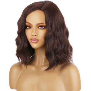 BERON 14 Inches Brown Wig Short Curly Wig Brown Curly Wigs for Women Daily Party or Cosplay Hairnet Include