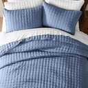 WDCOZY Blue Twin Size Quilt Bedding Sets with Pillow Sham, Lightweight Soft Bedspread Coverlet, Quilted Blanket Thin Comforter Bed Cover, All Season Summer Spring, 2 Pieces, 68x90 inches