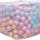 Amazon Basics BPA-Free Ball Pit Balls with Storage Bag, Crush-Proof Plastic for Toddlers Kids 12+ Months Play, 6 Pastel Colors, Pack of 400