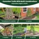 A-Frame Cucumber Trellis for Raised Bed, 50"x 16" Adjustable Heavy Duty Metal Garden Trellis for Climbing Plants Outdoor, Plant Support for Tomatoes Pea Bean Grape Vining Vegetables (2 Pack)