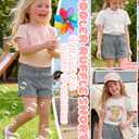 Langyiwee Toddler Girls Ruffle SweatShorts, Light Heather Gray, 2T