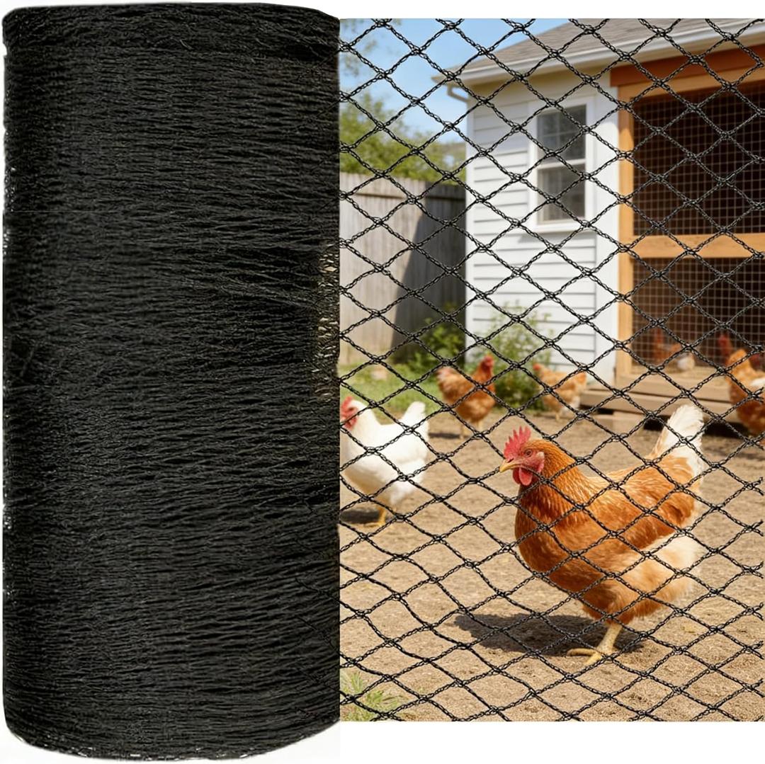 Bird Netting for Chicken Coop 50x100 FT, 1" Chicken Run Cover Net