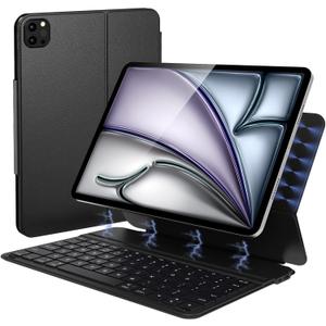 Keyboard Case for iPad Air 11 inch (M3 2025/M2 2024), Magnetic Bluetooth Keyboard for 10.9" iPad Air 5th 4th and iPad Pro 11" 1st/2nd/3rd/4th, Rechargeable Folio with Adjustable Stand