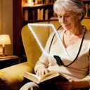 Large Hands-Free Magnifying Glass with 50 Ultra-Bright LED Light, Lightweight Lighted Neck Page Magnifier for Reading Books, Sewing, Knitting, Cross Stitch & Crafts for Close Work for Seniors