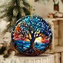 9 x Irish Ornament 2025, The Celtic Tree of Life Ornament  Balance, and Renewal  Artistic Round Hanging Keepsake for Spiritual Dcor, Holiday Tree, and Year-Round Blessings