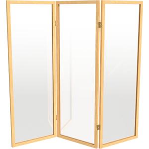 4 ft. Short Clear Plastic Partition Natural 3 Panel