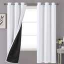 YoungsTex White 100% Blackout Curtains 72 Inches Length for Bedroom, Grommet Thermal Insulated Winter Drapes for Living Room Energy Saving, 2 Panels, 42 X 72 Inch
