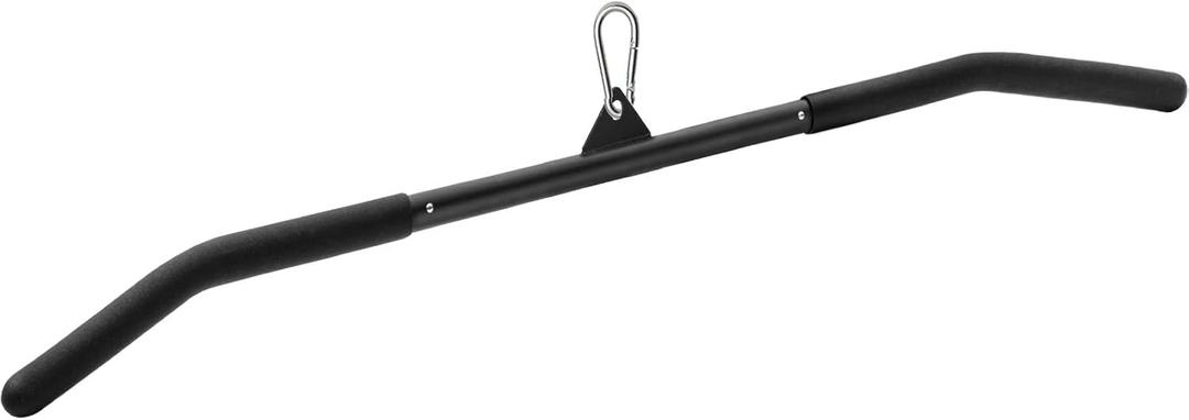 SERTT 39.37 Inch LAT Pulldown Bar Attachment for Pulley Cable Machine, Curl Tricep Press Down Bar with Rubber Handle, LAT Pull Down Bar Accessories for Gym, Strength Workout, Muscle Building (Black)