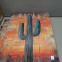 Cactus Wall Art Saguaro Picture Southwestern Art Arizona Desert Sunset Painting Wood Background Poster Succulent Boho Canvas Prints Living Room Wall Decor Framed(Cactus-13,16.00"x24.00")