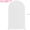 Wokceer Wedding Arch Backdrop Cover 8FT Spandex Fitted Wedding Arch Stand Covers Round Top Chiara Backdrop Cover for Birthday Party Ceremony Banquet Decoration White