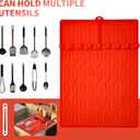 2 x Silicone Grill Mat Compatible with Blackstone, Silicone Griddle Tools Mat with Drip Pad, Spatula Pad Griddle Accessories for Outdoor BBQ or Kitchen Countertop (Orange)