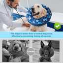 SCENEREAL Dog Cone Alternative After Surgery Donut Collar, Soft Pet Recovery Pillow Collar for Medium Large Dogs, Inflatable Adjustable Neck Collars to Prevent Licking, Bone and Paw Print E-Collars, Size: L(Neck 16"-18")