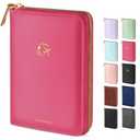 Forvencer Passport Holder Cover with Safe Zipper Closure, Premium Passport Wallet for Travel, Cute RFID Blocking Card Case, Waterproof Travel Accessories for Women, Hot Pink