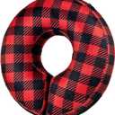 BENCMATE Protective Inflatable Collar for Dogs and Cats - Soft Pet Recovery Collar Does Not Block Vision (Large, Plaid) ([Neck:14"-18"] Large)