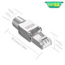 VCELINK RJ45 Cat6A Connectors Tool-Free Reusable Shielded Ethernet Termination Plugs for 23AWG SFTP UTP Cable, 10G Easy Internet Plug, Fast Field Installation 4 Pack
