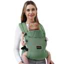 Baby Carrier Newborn to Toddler 7-45 lbs with Natural Material, Ergonomic Design,Versatile and Adjustable,Hands Free for Moms&Dads,Green
