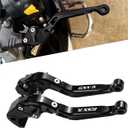 for Suzuki GSXR 600 750(2006-2024) 1000R(2009-2024) GSX-R 1000(2005-2006) Motorcycle Clutch Lever Folding Extendable Adjustable Handlebars Brake and Clutch Levers Set(Black)