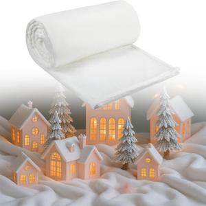 Tudomro Large Christmas Fake Snow Blanket Artificial Snow Cover Roll Soft Fleece White Winter Decor for Xmas Trees Holiday Village Craft Decorations Photo Prop(1.31 x 4.92 ft)