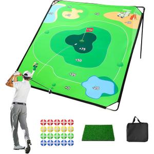 SJEhome Golf Chipping Game, 70"x70" Adults Indoor/Outdoor Family Yard Game