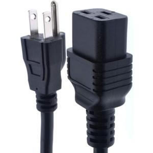 North American Power Cord Extension, NEMA 5-15P to C19,6ft/1.8m, 3X14 AWG(2.08mm2), 16A, 110-250V,UL Listed,UPS Supply Power Cord (5-15P to C19,6ft) North American Power Cord Extension, NEMA 5-15P to C19,6ft/1.8m, 3X14 AWG(2.08mm2), 16A, 110-250V,UL Listed,UPS Supply Power Cord (5-15P to C19,6ft)