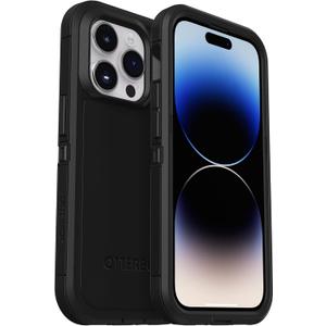 OtterBox iPhone 14 Pro Max (ONLY) Defender Series XT Case - Black, screenless, Rugged, Snaps to MagSafe, Lanyard Attachment