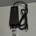 JUNNUJ Heavy Duty 20 Amp Surge Protector 4800J, Garage Metal 8 Outlets 12 Gauge, High Amp 5-15P Adapter Shop 6-20R T-Slot Industrial Outlet, 6 FT Extension Cord Commercial for Appliance (Black)