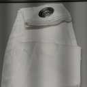 FMFUNCTEX Linen Semi Sheer Curtains for Bedroom, White Curtains 72 Inch Length for Living Room, Country Farmhouse Sheer Drapes, Light Filtering Window Curtain, Grommet Top 2 Panels