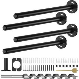 4pcs Wall Shelf Brackets Heavy Duty Floating Shelf Bracket Hidden,Invisible Black Shelving Brackets Decorative Floating Shelf Hardware Heavy Duty,Metal Shelf Support Bracket (10 inch-4pcs)