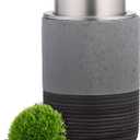 EMPO Ceramic Embossed Press Foam Hand Soap Dispenser - 300ml Large Capacity Facial Cleansing Bottle and Liquid Soap Dispenser for Kitchen Bathroom with Mousse Lotion Pump (Grey) 