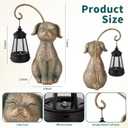 Solar Garden Decor Dog Statues with Lantern,Waterproof Resin Solar Outdoor Statue Decoration for Yard, Lawn, Flower Bed, Backyard, Front Yard, Patio, Balcony Gift for Dog Lovers