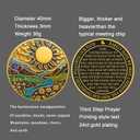 Affirmation Sobriety Coin Gift Set | Sunlight AA Chip Medallion with Token Capsule, Stand & Card | Sobriety Gifts for Anniversary Month & Year for Men & Women in Recovery (Gold & Black)