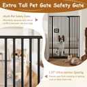 55'' Extra Tall Cat Gate, 38.6"-42.5" Wide Auto Close Tall Pet Gate for Doorways, Pressure Mounted High Dog Door Gate No Drilling Cat Fence Safety Baby Gate for Stairs, Doorways, Black