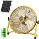 16" Large Solar Rechargeable Floor Fan, 15600 mAh 20W Solar Powered Portable Battery Fan for Home Outdoor Camping Gazebo Chicken Coop Greenhouse Barn, with 360 Adjust Tilt