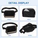 Clear Fanny Pack for Stadium Events Clear Belt Bag for Women Men for Concerts Sports Beach Hiking Cycling(Black)