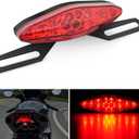 Nilight Motorcycle Tail Lights LED Brake Running Light with License Plate Bracket Dirt Bike Rear Lighting Compatible with Honda Yamaha Kawasaki Suzuki Chopper Turing Cruiser, Red