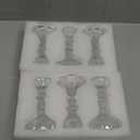 4.33" Tall Glass Candlestick Set of 6 Clear Crystal Candle Holders for Glass Taper Holder Decor for Wedding Birthday Party Christmas