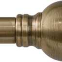 Antique Bronze Curtain Rods for Windows 48 to 84 Inch 1" Diameter Adjustable Heavy Duty Brass Window Curtain Rod with Metal Finials for Living Room Bedroom Farmhouse Kitchen Outdoor