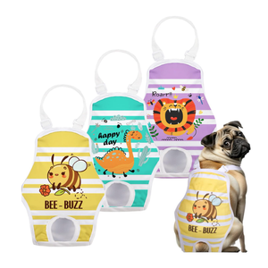 Jollywoods 3 Pack Washable Female Dog Diaper Onesie Sanitary Pantie with Adjustable Suspender, Reusable Fixed Diapers, Super Absorbent Leakproof for Small Medium Large Dog in Heat Cycle XS/S