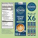 SOWN Organic Oat Creamer Unsweetened - Barista Oat Milk Non Dairy Coffee Creamer - Plant Based, Dairy-Free, Vegan, 0g Added Sugar, Gluten-Free, Non-GMO, Shelf Stable - 32oz (Pack of 6) (EXP 11/19/26)