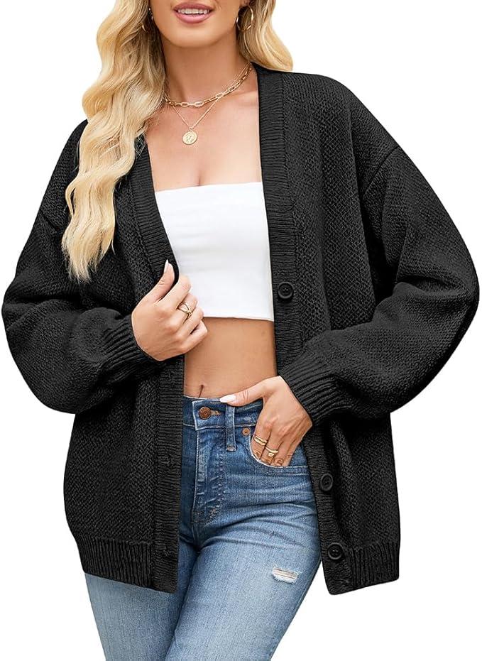 Cardigan Sweaters for Women Halloween Pumpkin Ghost Long Sleeve Loose Casual Knit Cardigans Outwear Coat Tops, 