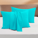 Queen Size 1000 Thread Count 100% Egyptian Cotton Ennvelop Closure Pillow Case Set of 2-Piece, Sateen Weave (Stripe, Turquoise)
