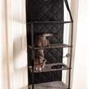 K&H Pet Products Hangin Cat Tree Door Mounted Cat Furniture, Space Saving Multi-Level Wall Perch Hammock Bed, Interconnecting Levels, Collapsible, Tool-Free Assembly - Gray - Fits Doors <80in H